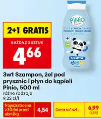 Biedronka 3w1 Szampon, żel pod prysznic i płyn do kąpieli Pinio oferta