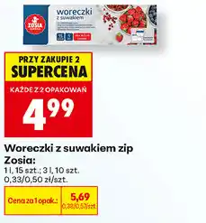 Biedronka Woreczki z suwakiem zip Zosia: 1 l, 15 szt. 3 l, 10 szt oferta