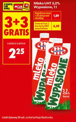Biedronka Mleko UHT 3,2% Mlekovita Wypasione oferta