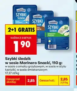 Biedronka Szybki śledzik w sosie w stylu tzatziki Marinero Snack! oferta