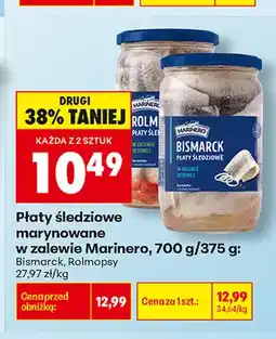 Biedronka Płaty śledziowe marynowane w zalewie Rolmopsy Marinero oferta