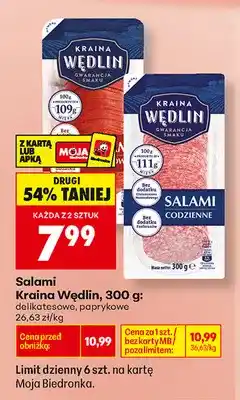 Biedronka Salami delikatesowe Kraina Wędlin oferta