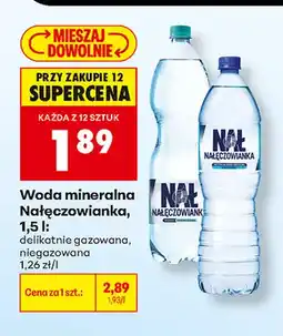 Biedronka Woda mineralna gazowana delikatnie Nałęczowianka oferta