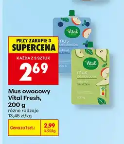 Biedronka Mus owocowy Vital Fresh jabłko gruszka oferta