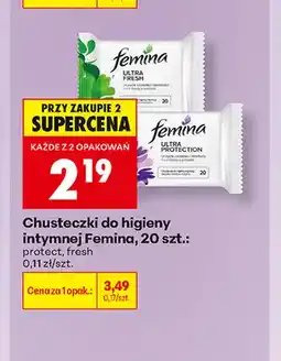 Biedronka Chusteczki do higieny intymnej Femina protect oferta
