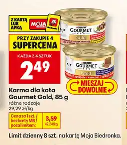 Biedronka Karma dla kota Gourmet Gold kawałki w sosie z łososiem i kurczakiem oferta