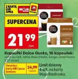 Biedronka Kapsułki Dolce Gusto, 16 kapsułek oferta