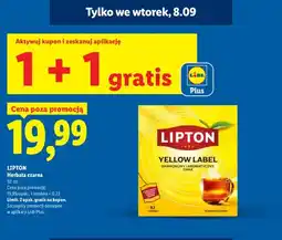 Lidl Herbata czarna Lipton oferta