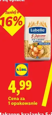 Lidl Makaron krajanka 5-jajeczna Lubella oferta
