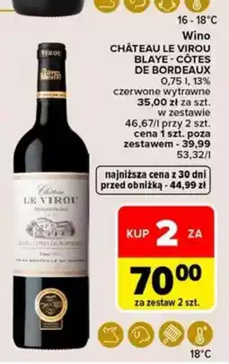 Carrefour CHÂTEAU LE VIROU BLAYE - CÔTES DE BORDEAUX oferta