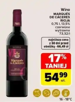 Carrefour Wino MARQUÉS DE CÁCERES RIOJA oferta