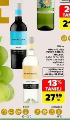 Carrefour MINIMALISTA PINOT GRIGIO, MALBEC oferta