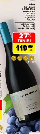 Carrefour CONO SUR 20 BARRELS PINOT NOIR oferta