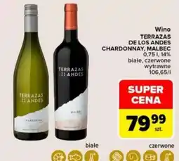 Carrefour Wino TERRAZAS DE LOS ANDES CHARDONNAY, MALBEC oferta