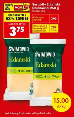 Biedronka Ser żółty Edamski Światowid oferta