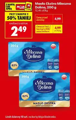 Biedronka Masło Ekstra Mleczna Dolina oferta