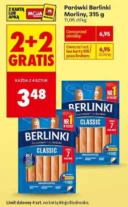 Biedronka Parówki Berlinki Morliny oferta