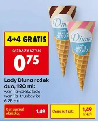 Biedronka Lody Diuna rożek duo oferta