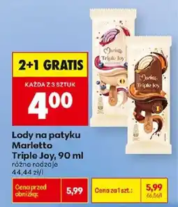Biedronka Lody na patyku Marletto Triple Joy oferta