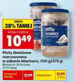 Biedronka Płatys śledziowe marynowane w zalewie Marinero oferta
