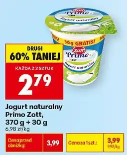 Biedronka Jogurt naturalny Primo Zott oferta