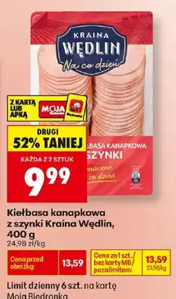 Biedronka Kiełbasa kanapкова z szynki Kraina Wędlin oferta