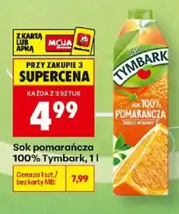 Biedronka Sok pomarańcza 100% Tymbark oferta