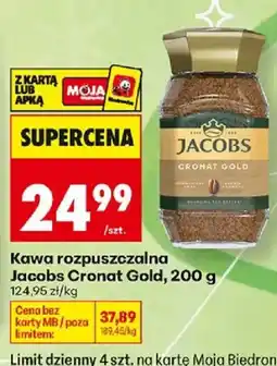 Biedronka Kawa rozpuszczalna Jacobs Cronat Gold oferta
