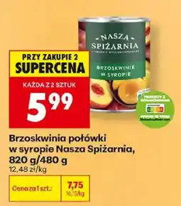 Biedronka Brzoskwinia połówki w syropie Nasza Spiżarnia oferta