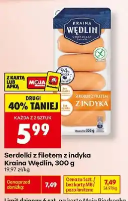 Biedronka Serdelki z filetem z indyka Kraina Wędlin oferta