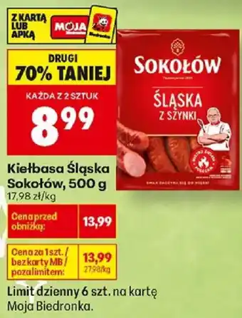 Biedronka Kiełbasa Śląska Sokołów oferta