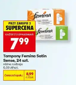 Biedronka Tampony Femina Satin Sense oferta