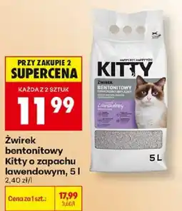 Biedronka Żwirek bentonitowy Kitty o zapachu lawendowym oferta