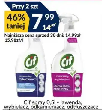 Cif spray 0,5l - lawenda, wybielacz, odkamienniacz, odtłuszczacz
