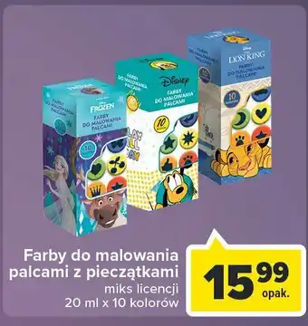 Carrefour Farby do malowania palcami z pieczątkami frozen 1 OPAK 10 SZT 20 ML oferta