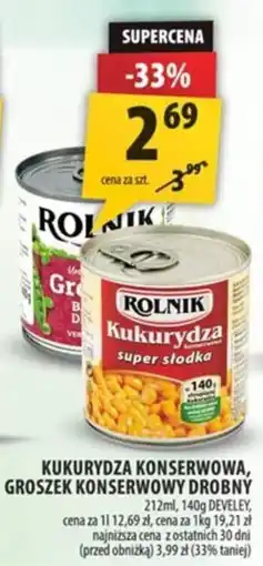 Arhelan Kukurydza konserwowa, groszek konserwowy drobny oferta