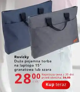 Poczta Polska Rovicky Duża pojemna torba na laptopa 15" granatowa lub szara oferta