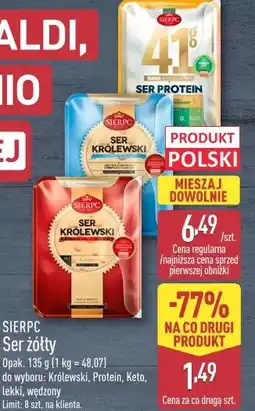 ALDI Sierpc Ser żółty Królewski, Protein, Keto, Lekki, wędzony oferta