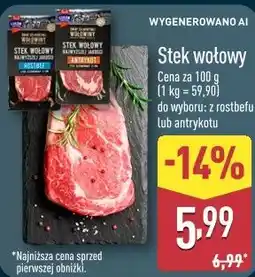 ALDI Stek wołowy (rostbef lub antrykot) oferta