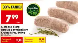 Biedronka Kiełbasa biała surowa z tymiankiem Kraina Mięs oferta
