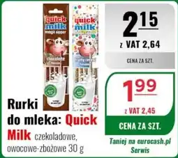 Eurocash Rurki do mleka: Quick Milk czekoladowe, owocowe-zbożowe oferta