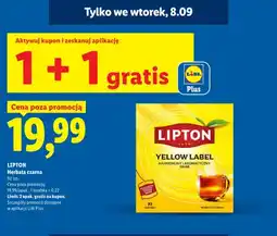 Lidl Herbata czarna Lipton Yellow Label oferta