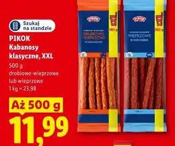 Lidl Kabanosy klasyczne drobiowo-wieprzowe XXL Pikok oferta