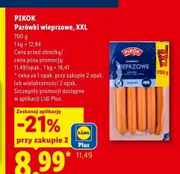 Lidl Parówki wieprzowe Pikok XXL oferta