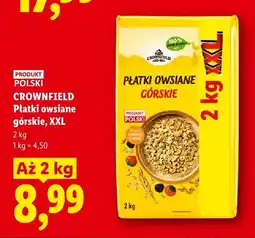 Lidl Płatki owsiane górskie Crownfield XXL oferta