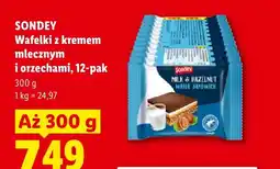Lidl Wafelki z kremem mlecznym i orzechami Sondey 12-pak oferta