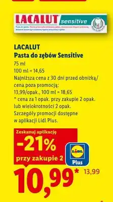 Lidl Pasta do zębów Lacalut Sensitive oferta