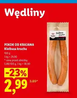 Lidl Kiełbasa krucha Pikok Od Krajana oferta