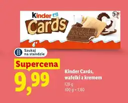 Lidl Wafelki z kremem Kinder Cards oferta