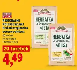 Lidl Herbatka regionalna owocowo-ziołowa ze świętokrzyską miętą Regionalne Polskie Szlaki 20-pak oferta